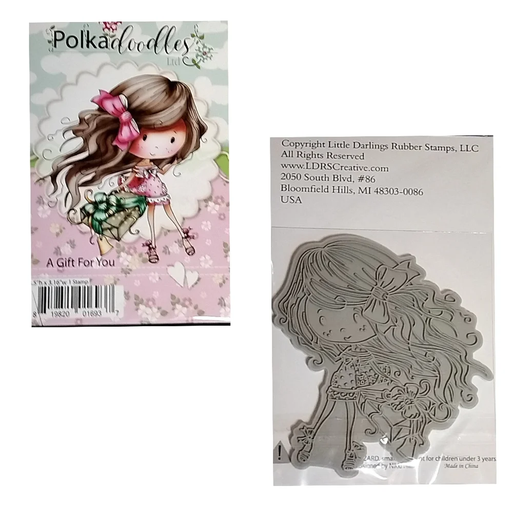L•D•S•R Polkadoodles Rubber Stamps 3-Pc Collection Set NWT.